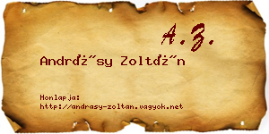 Andrásy Zoltán névjegykártya